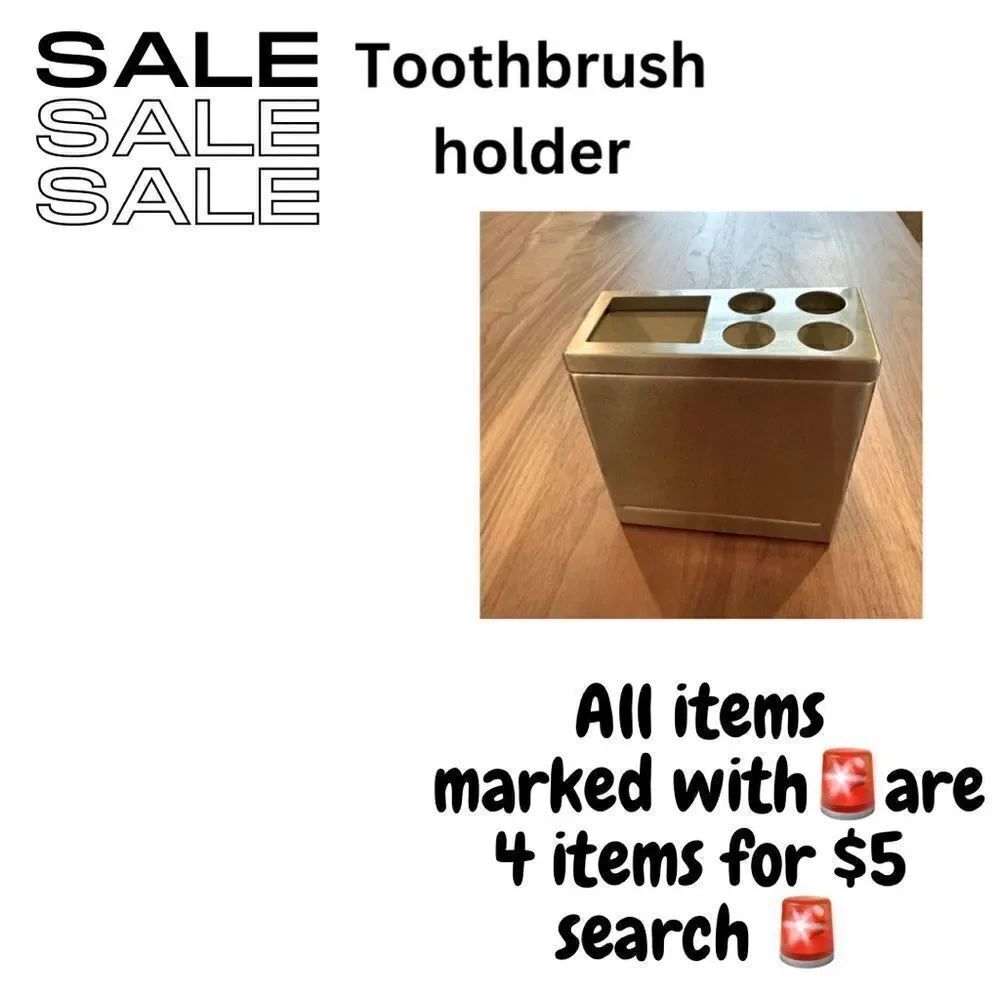 Toothbrush holder, metallic finish, like new